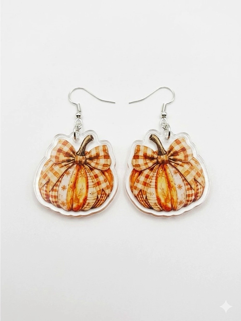 Pumpkin Plaid Earrings Orange & Brown
